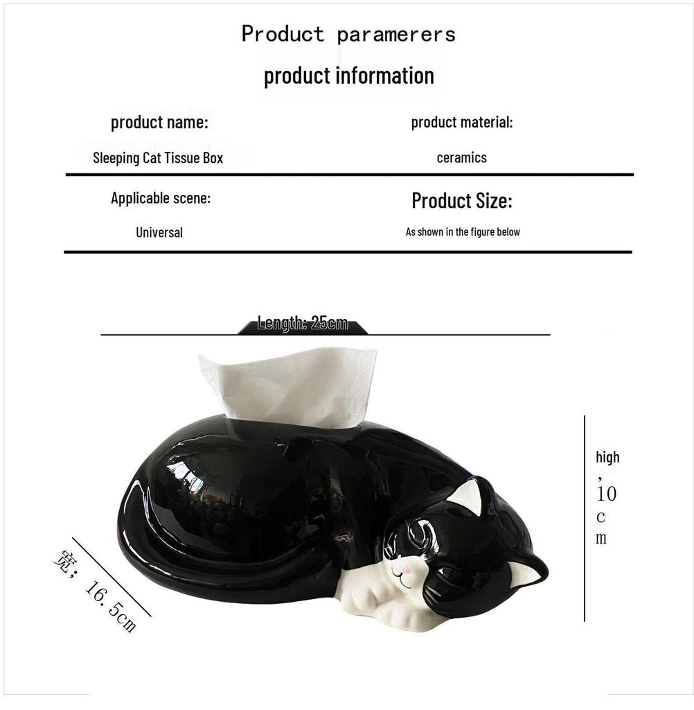 Keramisk Katthållare för Pappersnäsdukar för Vardagsrum, Hall eller Soffbordsdekor