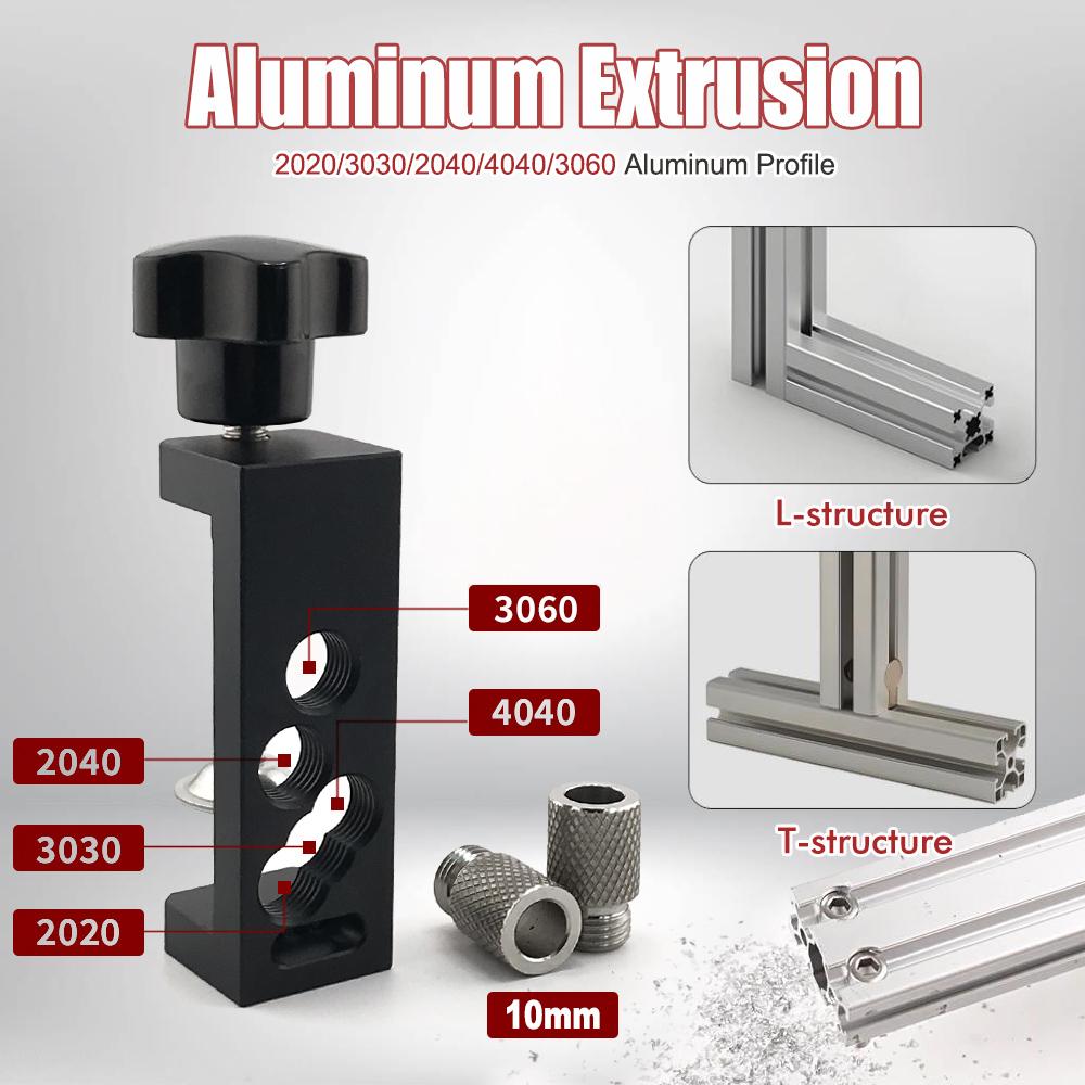Aluminum Profile Drilling Jig For 20/30/40 Series - Universal DIY Tool For Accurate Hole Punching And Countersinking Guide Tools