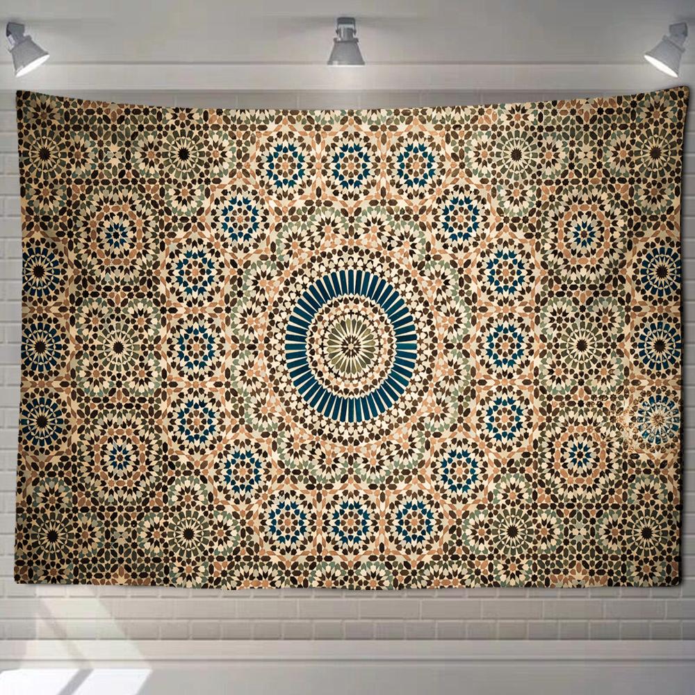 Mandala Tapestry Wall Hanging Beach Rug Blanket Psychedelic Mattress Boho Yoga Shawl Mat Bedroom Living Room Decor Tapiz