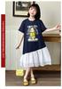 Girls' Summer Dress 2026 New Fashionable Girls' Summer Dress Children's Mesh Splicing T-shirt Skirt