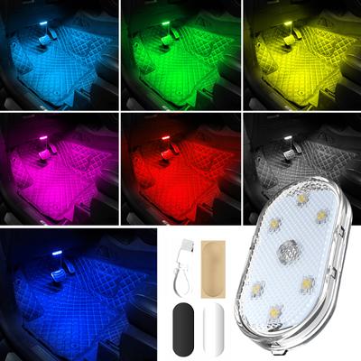 Auto Mini LED Innen Stimmung Licht USB Aufladbare Magnetische Drahtlose Touch Licht Dach Lese Licht Auto Innen Zubehör