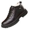 Cotton shoes men's winter velvet warm leather surface soft sole casual shoes outdoor fashion lace-up leather shoes supply