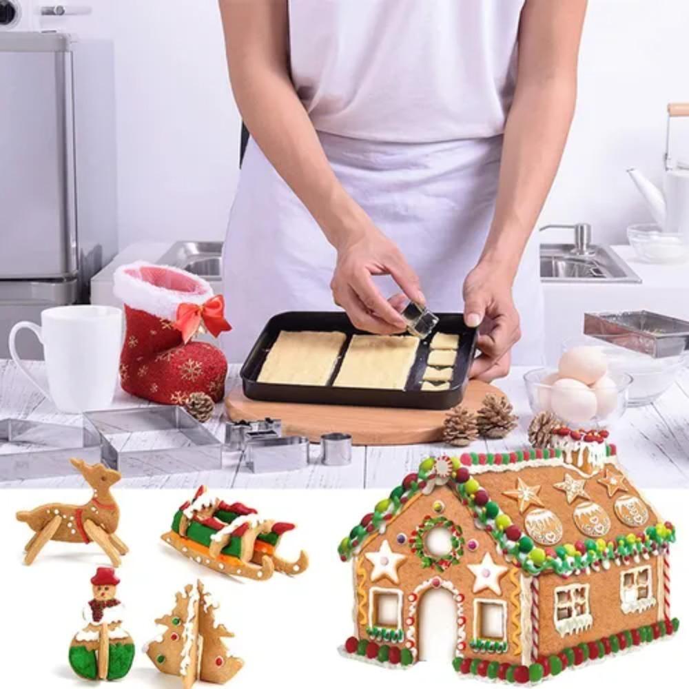 24 Pezzi Stampi Biscotti, Forme per Biscotti in Acciaio Inox,8 Forme Set di Formine, per Decorazioni in Fondente, Decorazioni di Dolci di Pasticceria