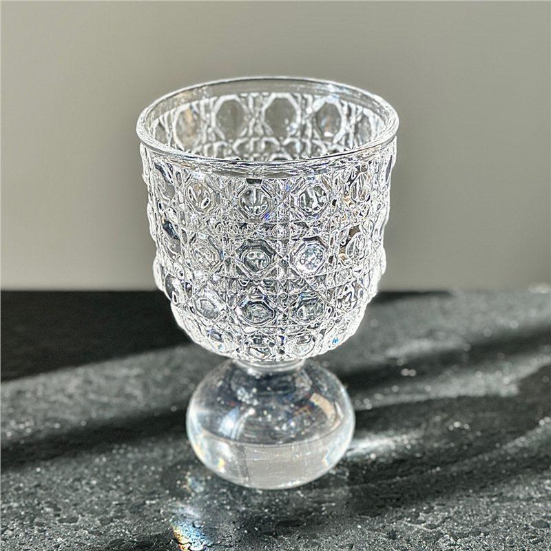 Fashion Vertical Grain Transparent Coffee Cup with Gold Rim Classy Cocktail Glass for Home Dining Office
