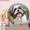 Segno da Parete Rotondo in Metallo Cane Shih Tzu Vintage 8x8 Pollici Piastra in Alluminio Resistente ai Raggi UV Arredamento Casa Interno Esterno