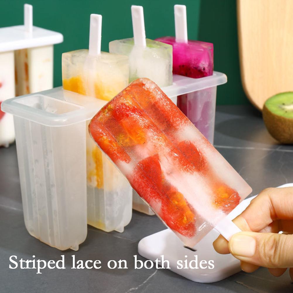 4-Link Old Popsicle Mold With Lid Home Made Homemade Mung Bean Popsicle Homemade Ice Cream Frozen Ice Cream Molds