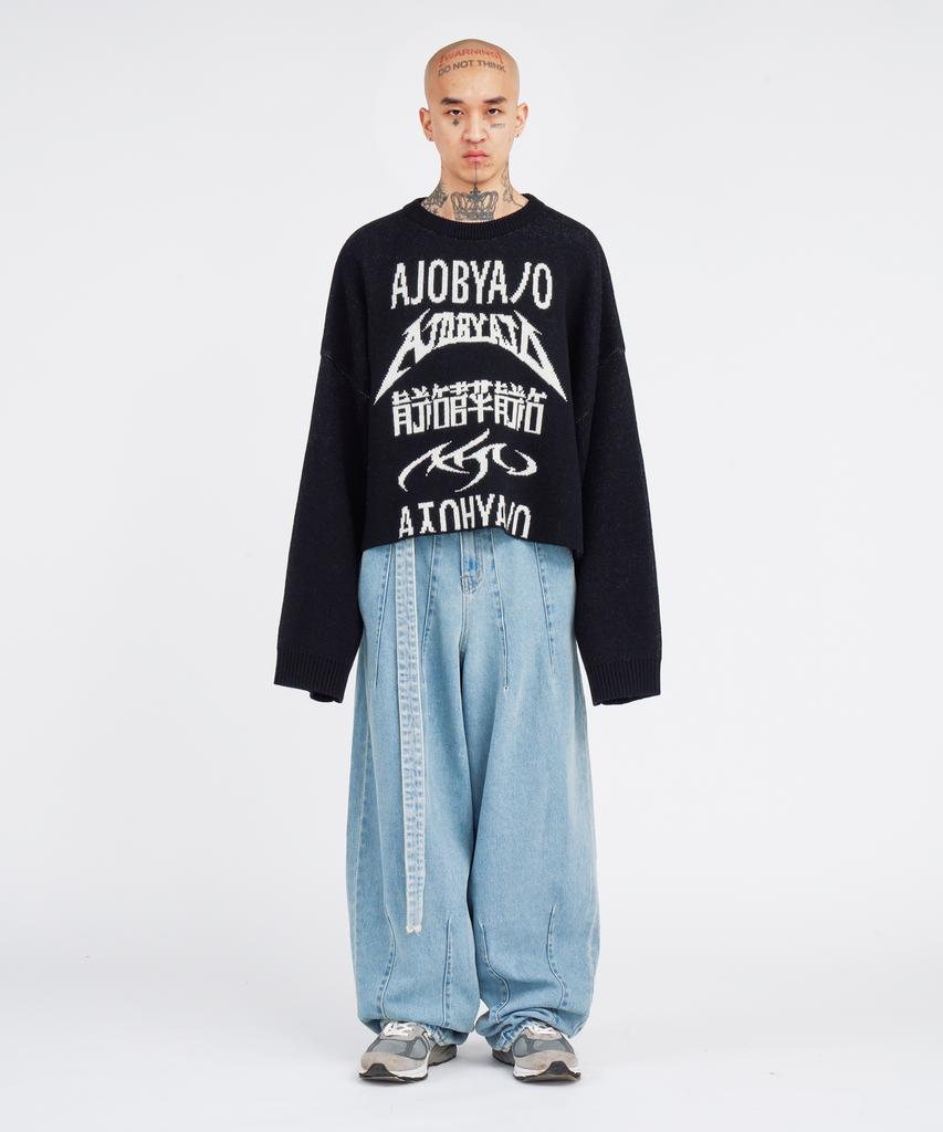 AJOBYAJO [Pba] Total Logo Cropped Sweater [Black]