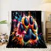 Colorful Paw Print Explosion Print Blanket Soft and Cozy Perfect for the Living Room Bed Sofa or a Nap,gift