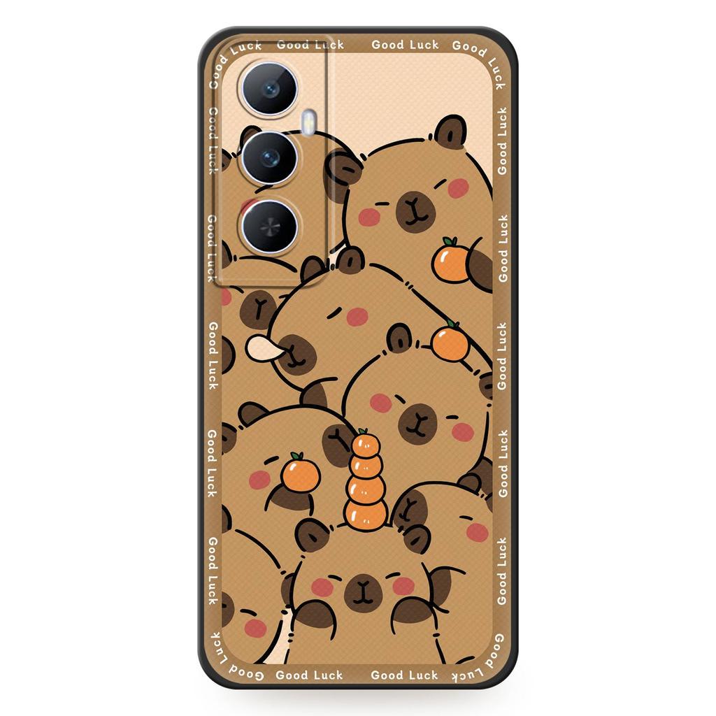 Silicone Back Cover Phone Case For Realme C65 Shockproof Protective Dirt-resistant Phone Pouch Cute Cartoon TPU Graffiti