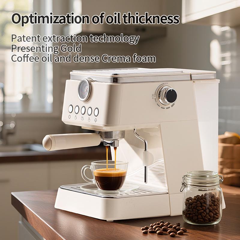 Macchina da Caffè Espresso Italiana Semiautomatica Transfrontaliera con Estrazione ad Alta Pressione e Montalatte Integrato