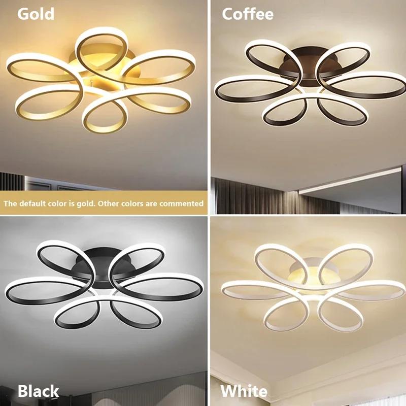 Modern LED Ceiling Lamp For Living Room Restaurant Bedroom Chandelier Six Petal Flower Design Ceiling Lights Home Decor Fixture