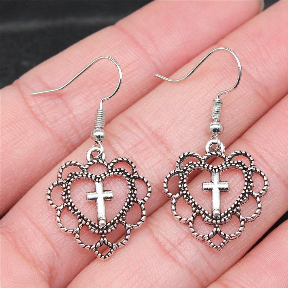 Casual Handmade Cross Amulet Drop Earrings Thoughtful Friendship Gift for Office Wear