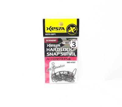 Xesta Hard Lock Snap Swivel Size 3 180 Lb , 5 Pieces (4707)
