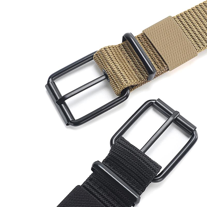 Men'S Belt Porous Canvas Pin Buckle Leather Belt Outdoor Sports Belt Women'S Trendy Eyelet Belt With Jeans Belt For Men Women
