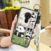 Wrist Strap Durable Phone Case For Nokia 6.2/7.2 Cartoon Fashion Design Waterproof Shockproof Panda Wristband Anti-dust
