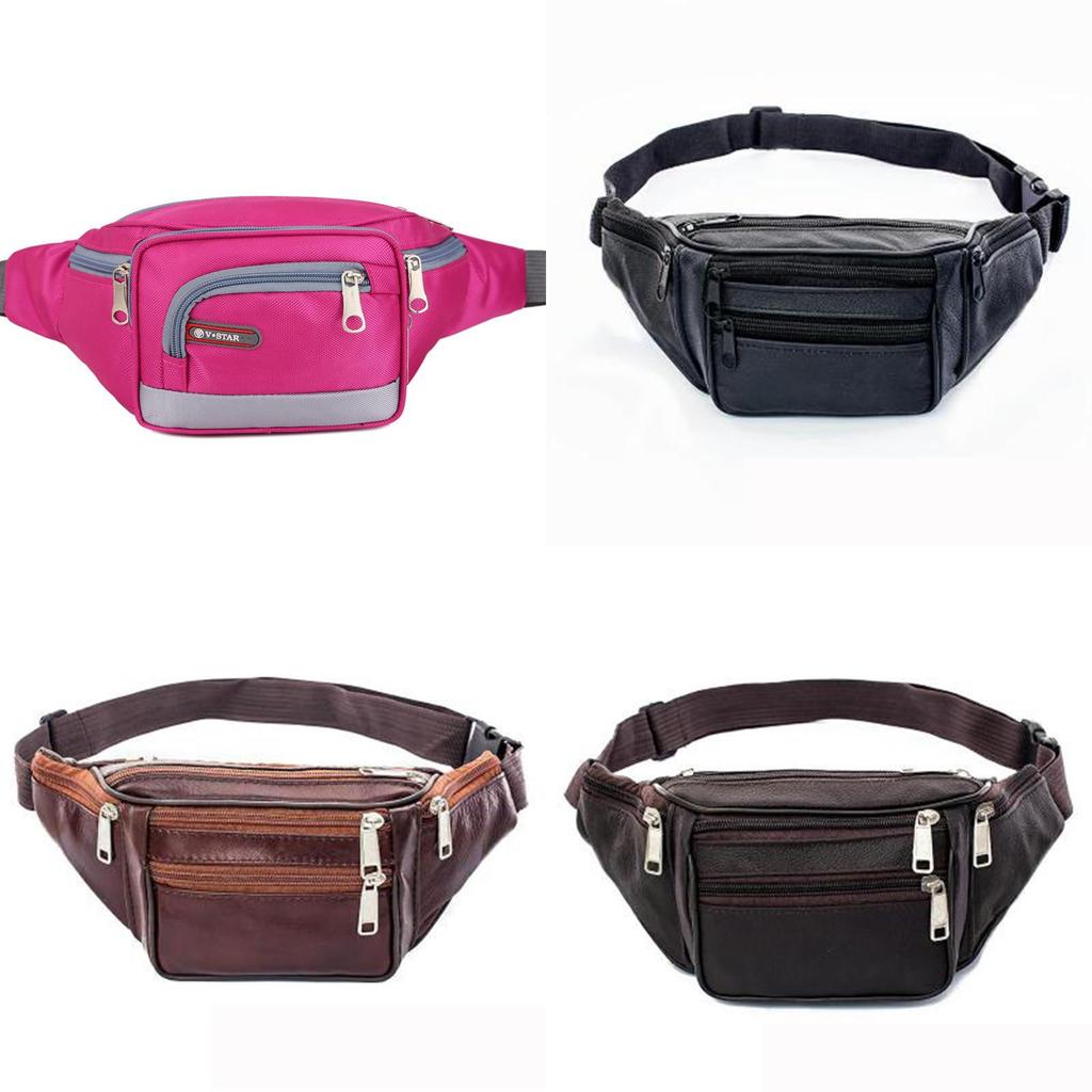 Borsello da vita impermeabile alla moda con tasche con cerniera multi-organizzate