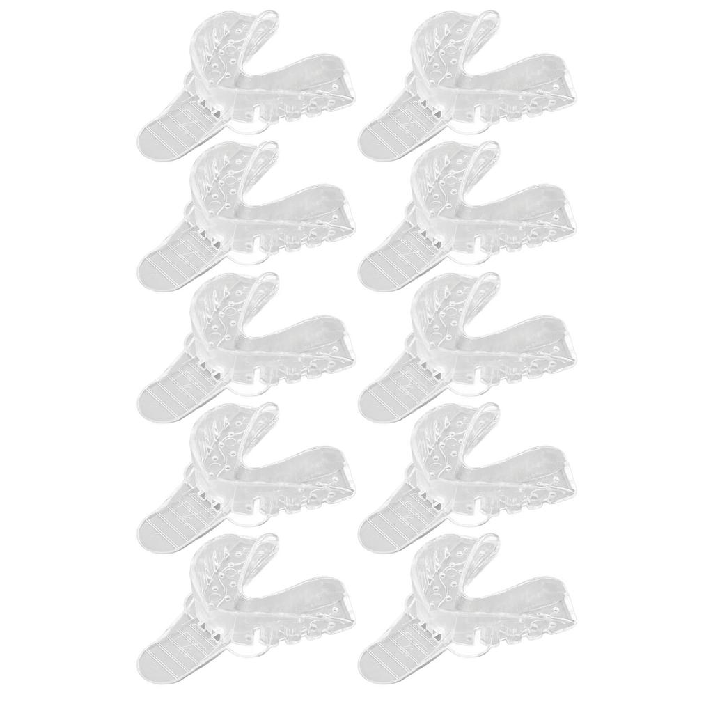 10 Stück Dentalabdrucklöffel Professioneller Transparenter Perforierter Abdrucklöffel für Zahnklinik Unterkiefer