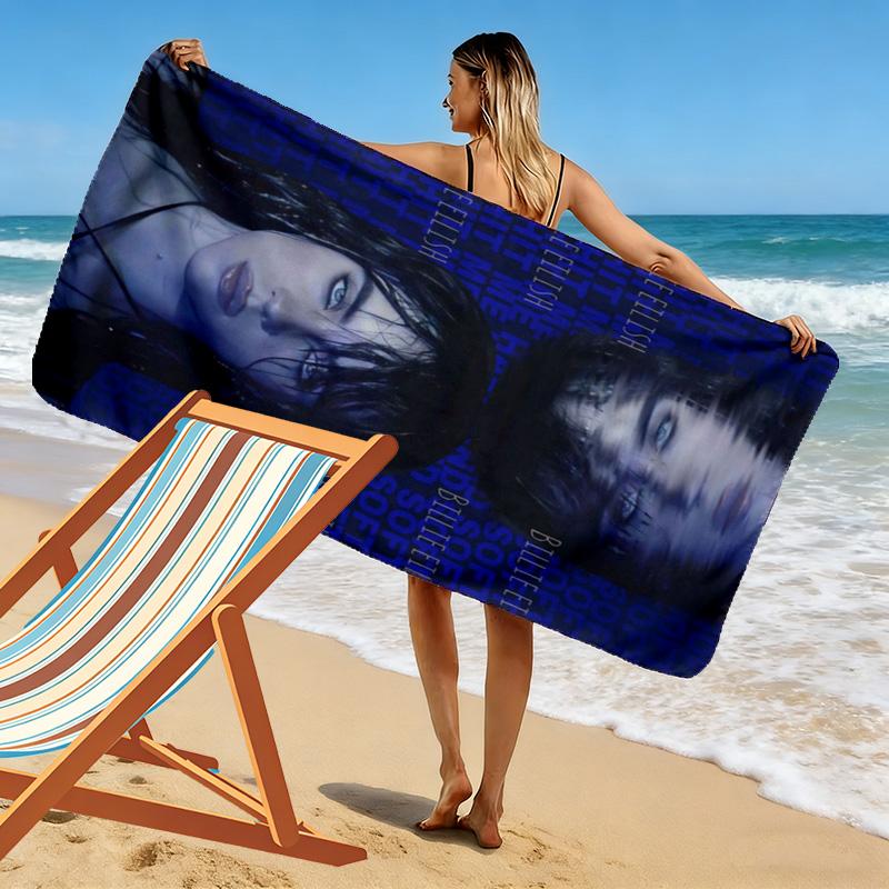 Asciugamano da Spiaggia con Stampa Billie Eilish, Asciugamano Grande Morbido ad Asciugatura Rapida per Spiaggia Campeggio Nuoto