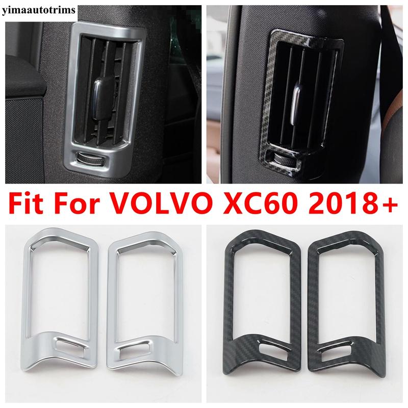 Car Pillar B Air AC Conditioning  Vent Outlet Frame Stickers Decoration Cover Trim For VOLVO XC60 2018 - 2024 ABS Accessories