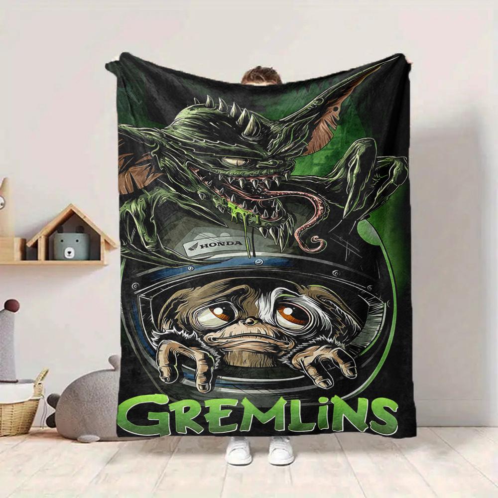 1pc Gremlins Blanket Lightweight Flannel Throw For Sofa, Bed, Travel, Camping, Livingroom, Office, Couch, Chair, And Bed