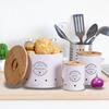 Carbon Steel Garlic Storage Bin with Lid Garlic Keeper Potato Storage Container  Pantry