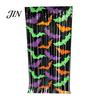 Holiday Party Backdrop Foil Fringe Curtain for Halloween, Orange Purple Black Background Tinsel Photo Booth Props, Pumpkin Ghost Bat Halloween