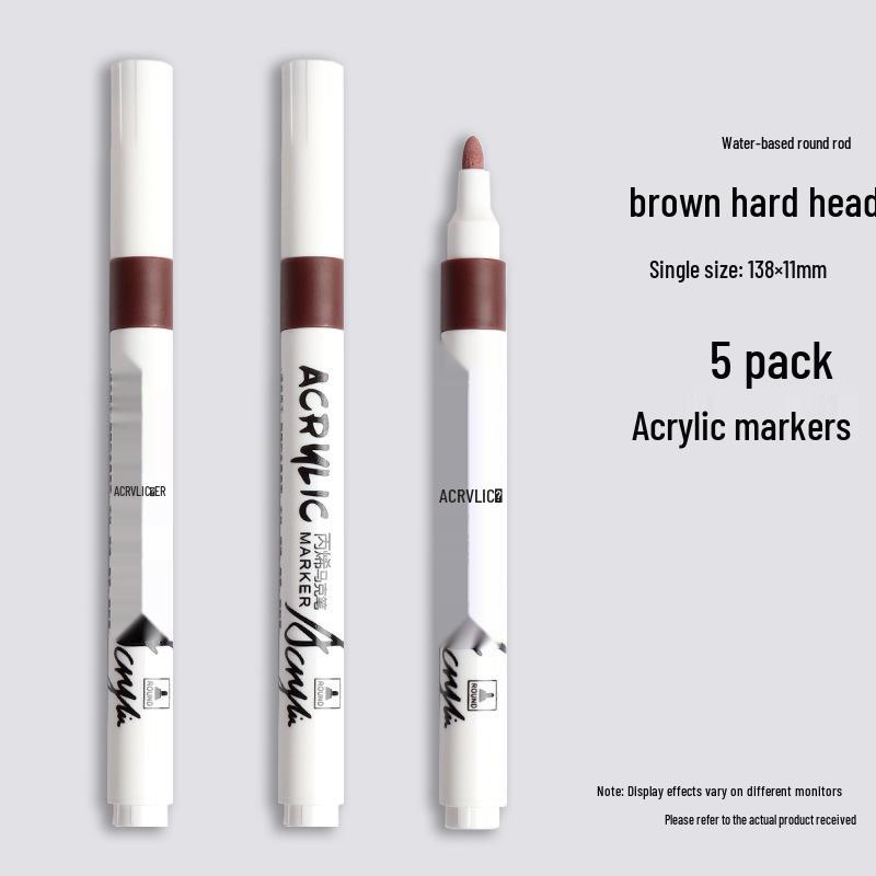 Black Acrylic Marker & Watercolor Brush Pen for Elementary Art - Washable & Layerable Colors for Kindergarten Drawing