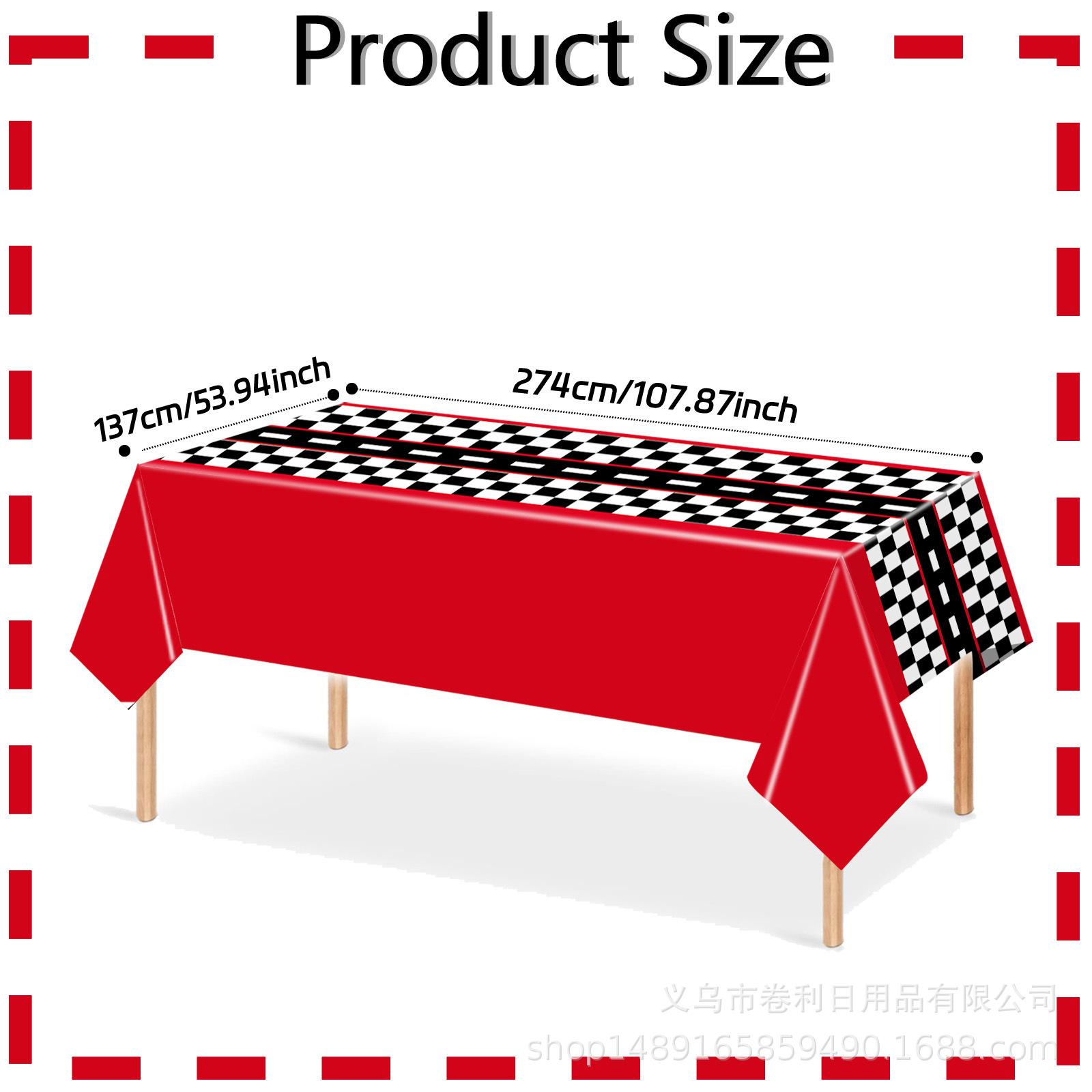 

Racing Theme Party Supplies Black And White Grid Racing Tablecloth Party Decorative Tablecloth Disposable Pe Tablecloth Red black and white tablecloth 137 * 274