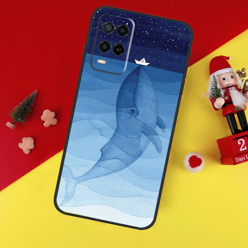 Cartoon Whale Case For Oppo A78 A98 A18 A38 A58 A5 A6 Pro A54 A74 A94 A17 A57 A80 A60 A40 A96 A76 A16 A15