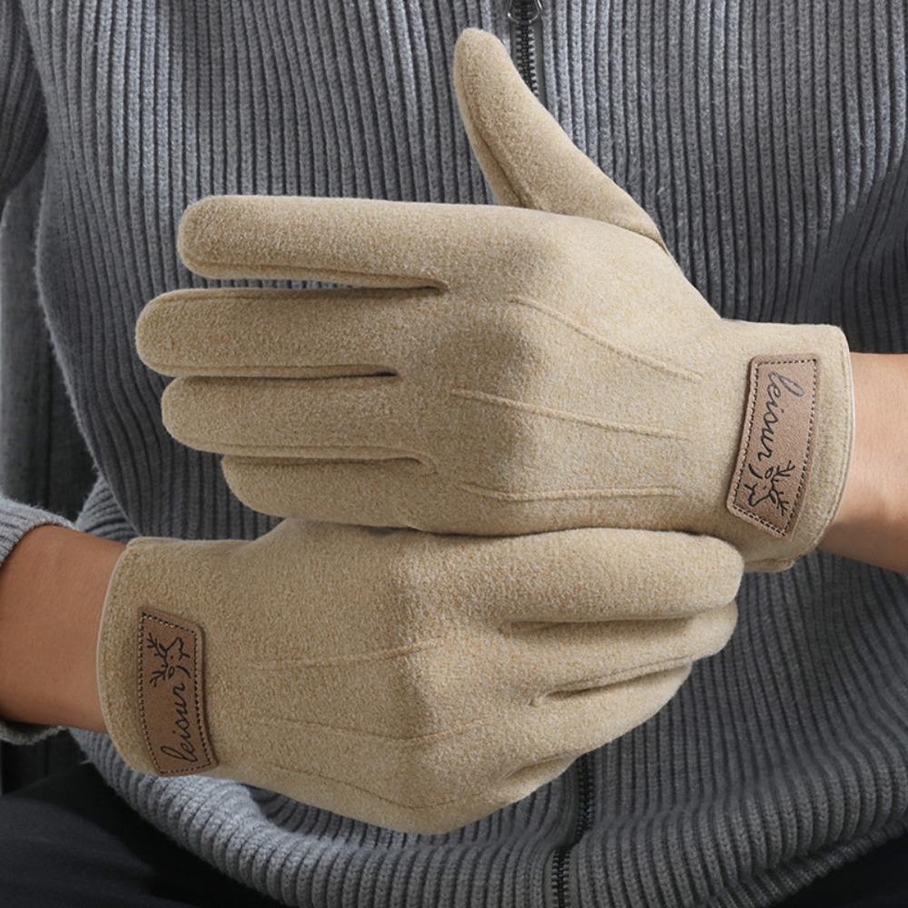 

Plus Velvet Men s Winter Gloves Windproof Touch Screen Glove New Outdoor Cold-proof Gloves хаки
