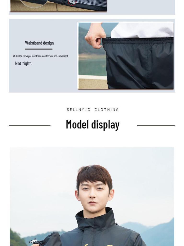 Fato de Chuva Masculino para Motocicleta: Conjunto de Jaqueta e Calça Divididos para Entregadores de Comida, Proteção Contra Tempestades