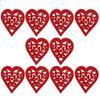 10 Pcs Wood Chip Pendant 80mm Durable Carving Hollow Heart Shaped Wedding Decoration