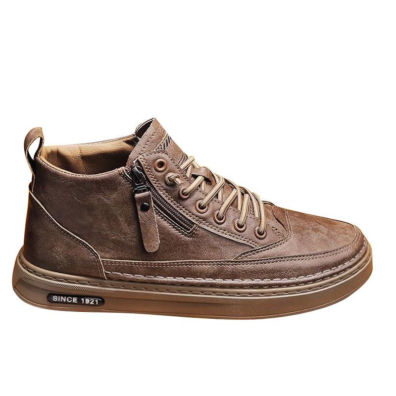 Fashion Ankle Boots Men Boots Winter New High Top Leather Shoes Fashion Cotton Shoes Business Outdoor Casual Shoes Male Sneakers