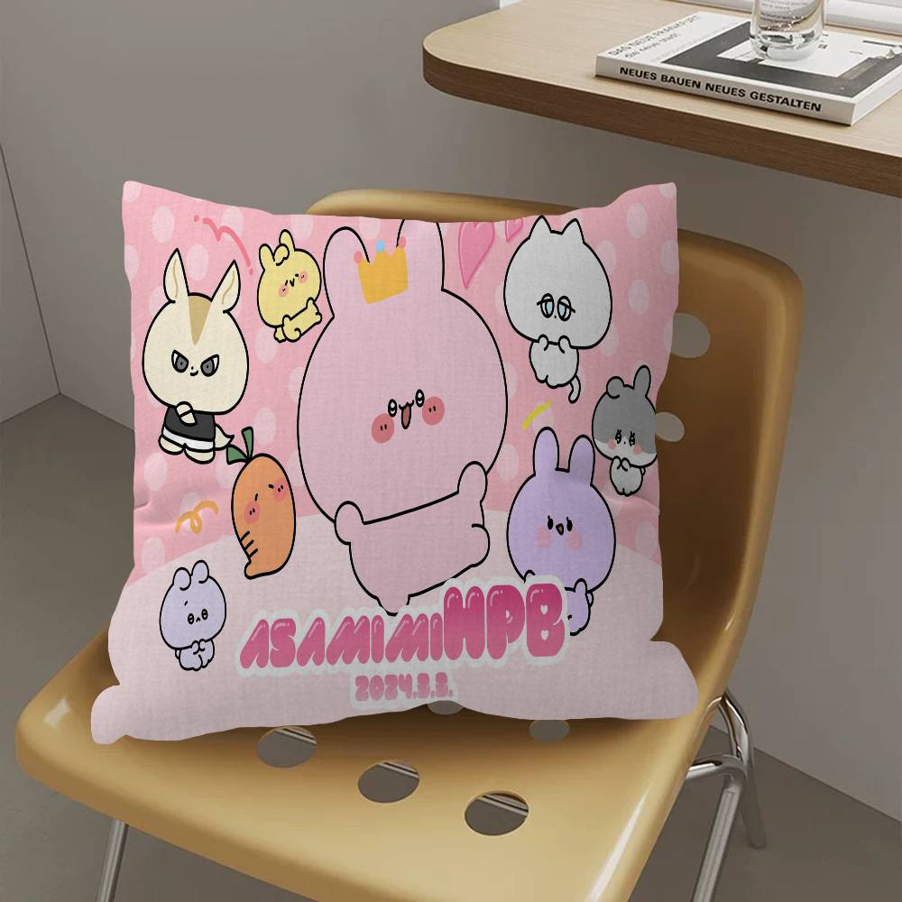 Cartoon Cute A-Asamimichan Pillow Cover for Bedroom Room and Living Room Sofa Decorative Cushion Cover