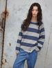 FLATWAVE IN SEOUL Noor Wool Stripe Round Knit Gray/Indigo
