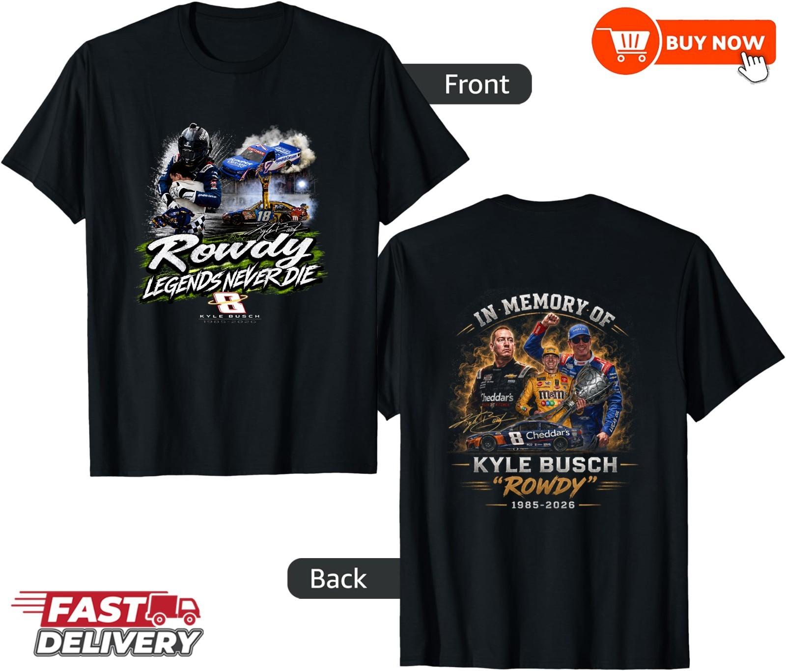 Kyle Busch #8 Rowdy Memorial NASCAR Racing Graphic Fan Shirt M
