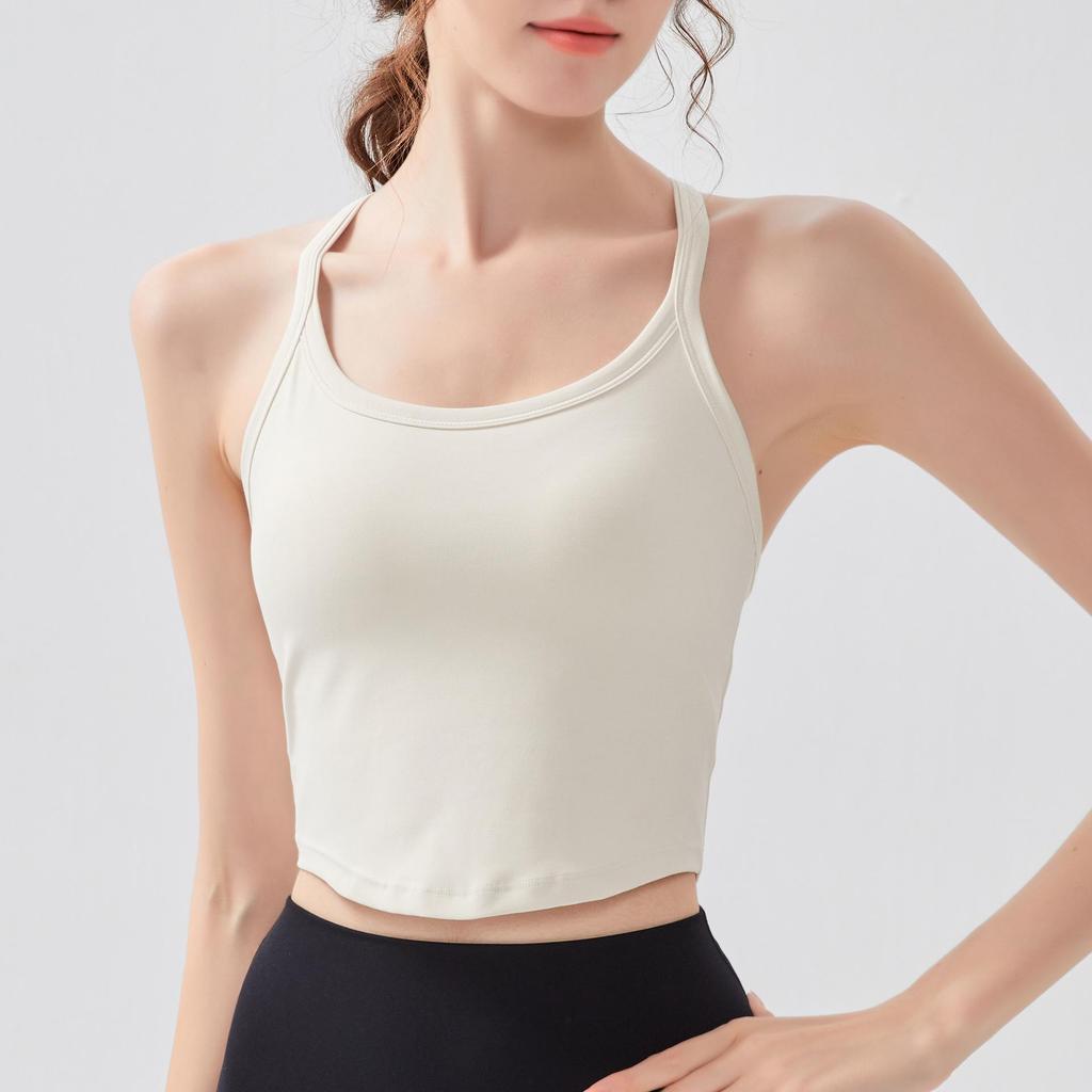 Women's Shockproof Sports Vest - Back Design, Breathable, Tight Fit Camisole