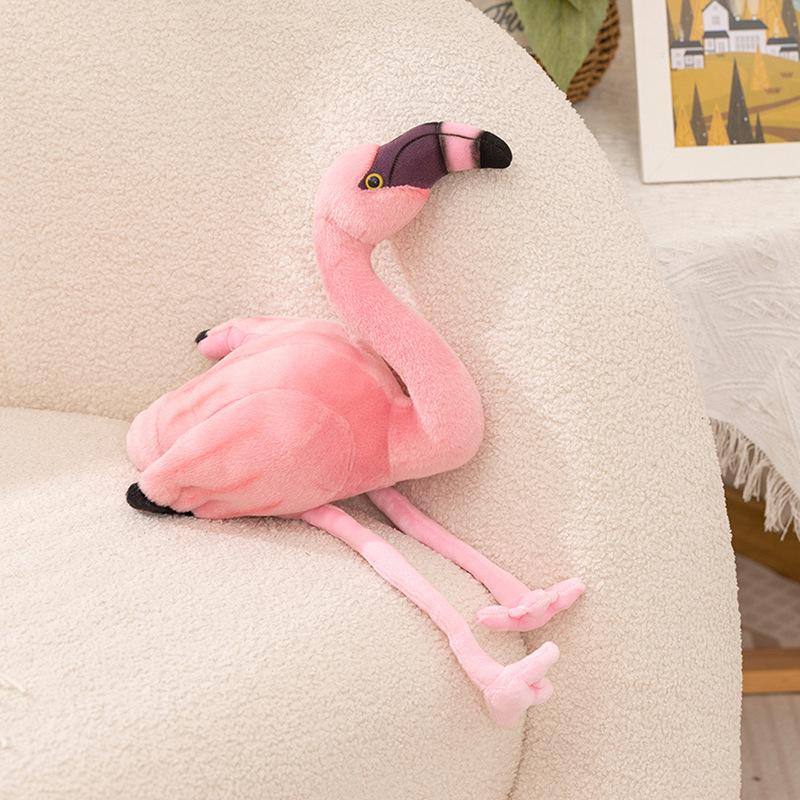 Lovely Pink Flamingo Plush Toy Soft Stuffed Animal Bird Doll Cute Flamingo Plushie for Girl Birthday Gift Home Decor