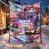 Grand Theft Auto VI Pattern Blanket for Home Decoration, Bed, Sofa, Car Travel, Camping, Suitable for All Seasons, Birthday Christmas Gift