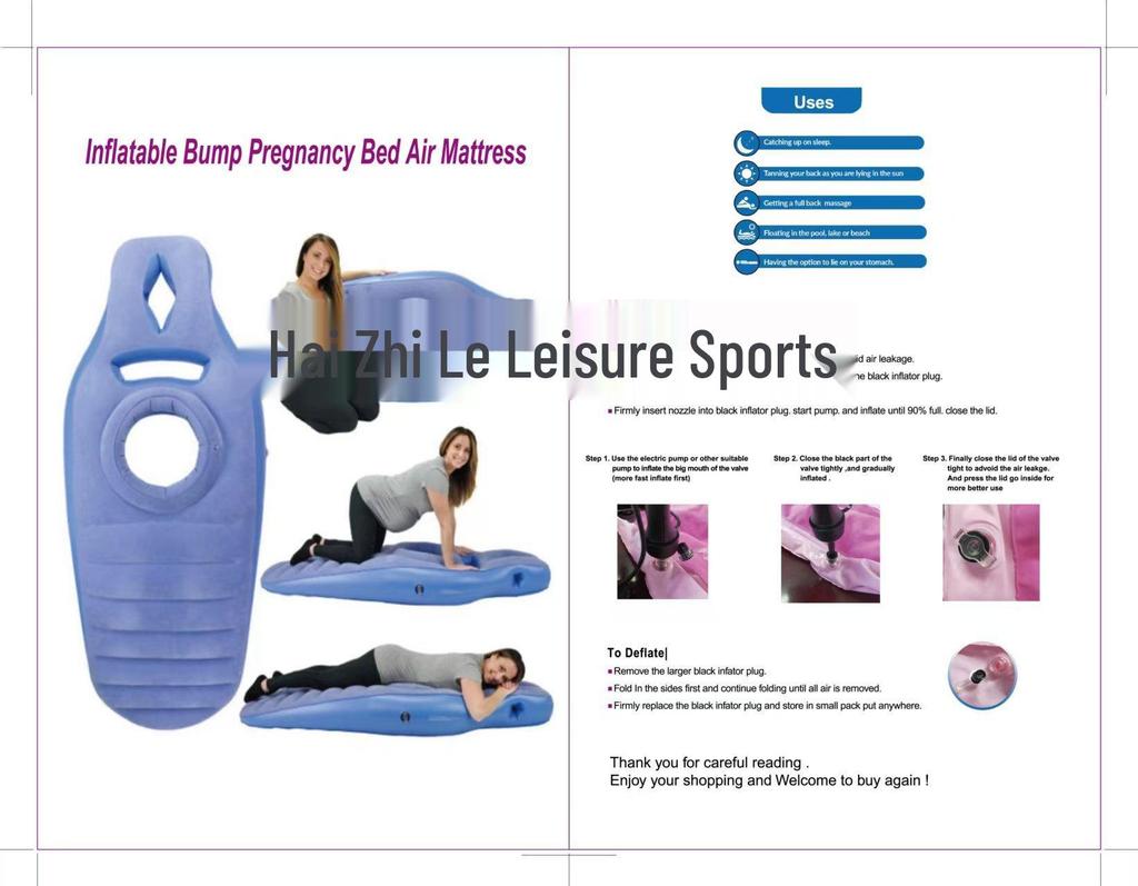 Inflatable Pregnancy Sleep Pad - Flocking Surface Prone Pillow