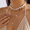 Bohemian Baroque Irregular Imitation Pearl Necklace For Women Ocean Starfish Seahorse Turtle Sun Coral Choker Beach Jewelry