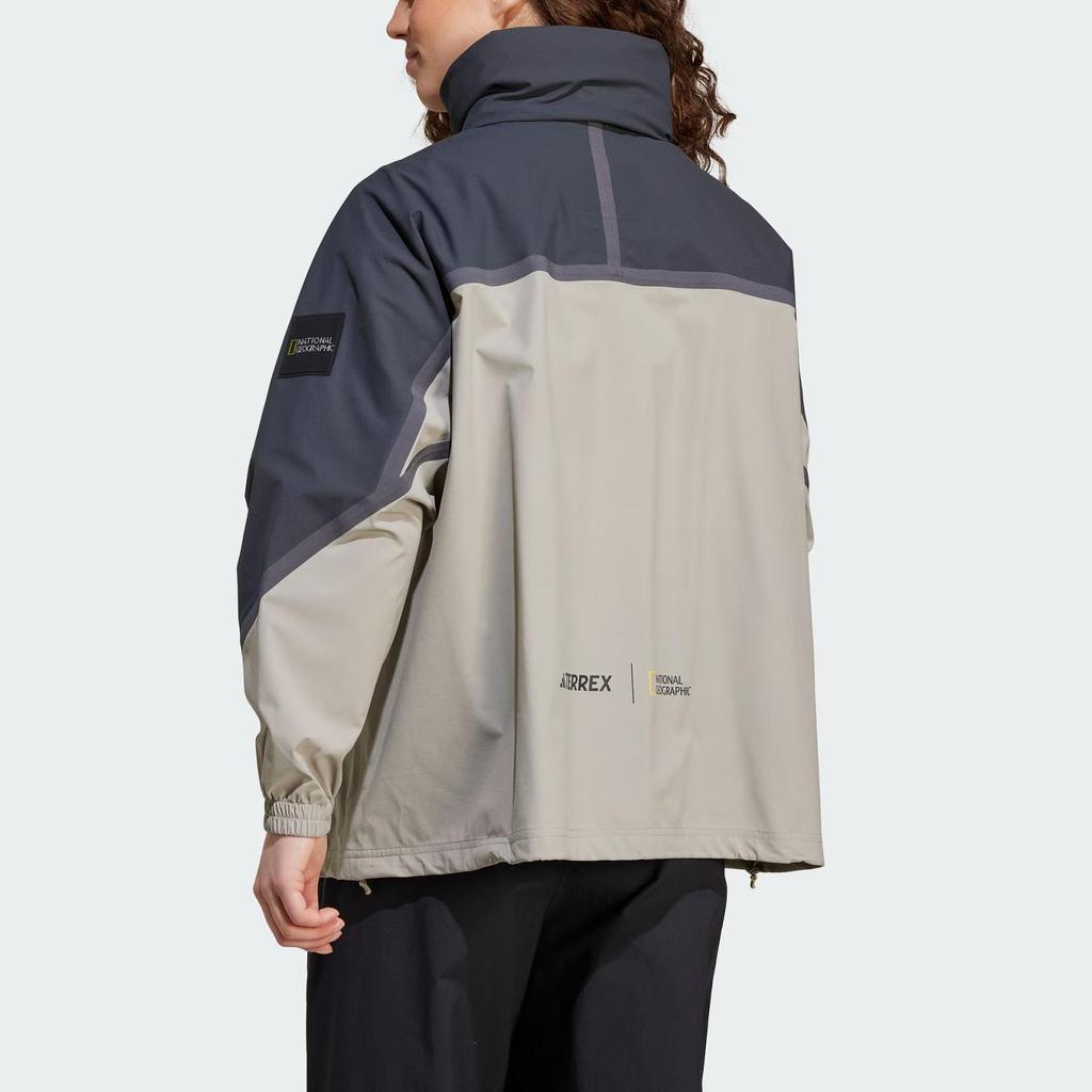Adidas Jachetă la modă versatilă, lejeră, cu mânecă lungă, impermeabilă, rezistentă la vânt, respirabilă, de la X National Geographic Collaboration, jachetă pentru femei JD5833