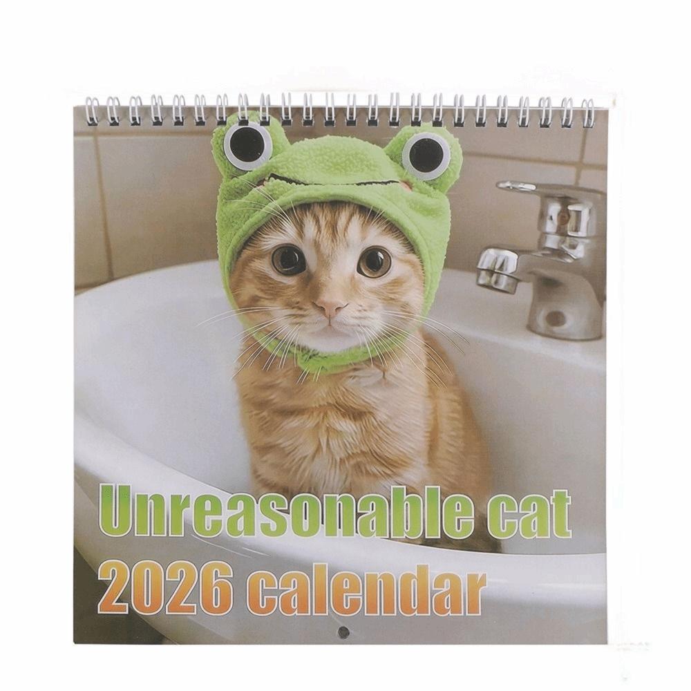 

12 Month Layout Charming Cat Calendar Hangable Design Monthly Calendar Home Office Style 3