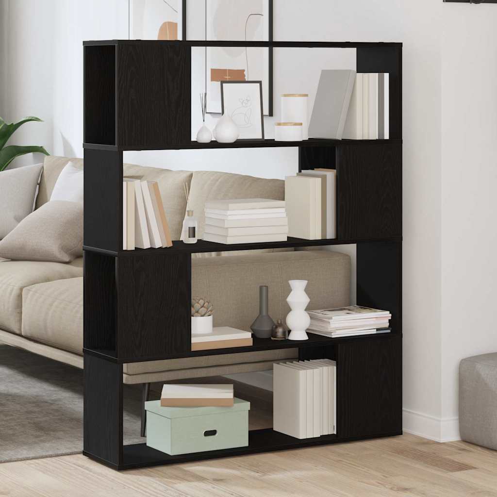 TV Cabinet Set 100 x 24 x 124.5 cm Black Oak Effect