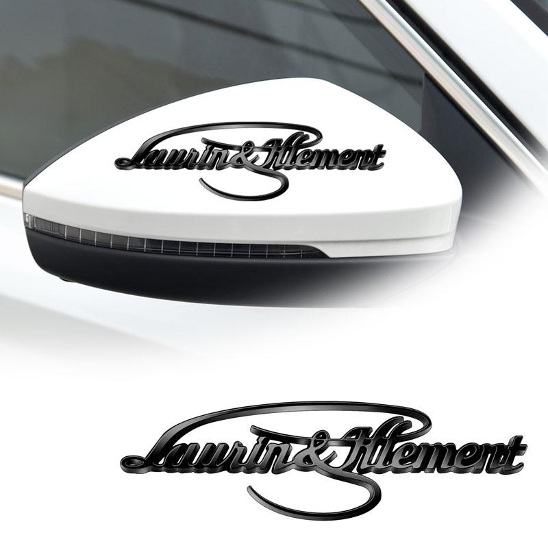 3D pro Laurin & Klement Octavia Superb Rapid Kodiaq Karoq Fabia Kamiq Emblem Kovová nálepka na boční odznak auta