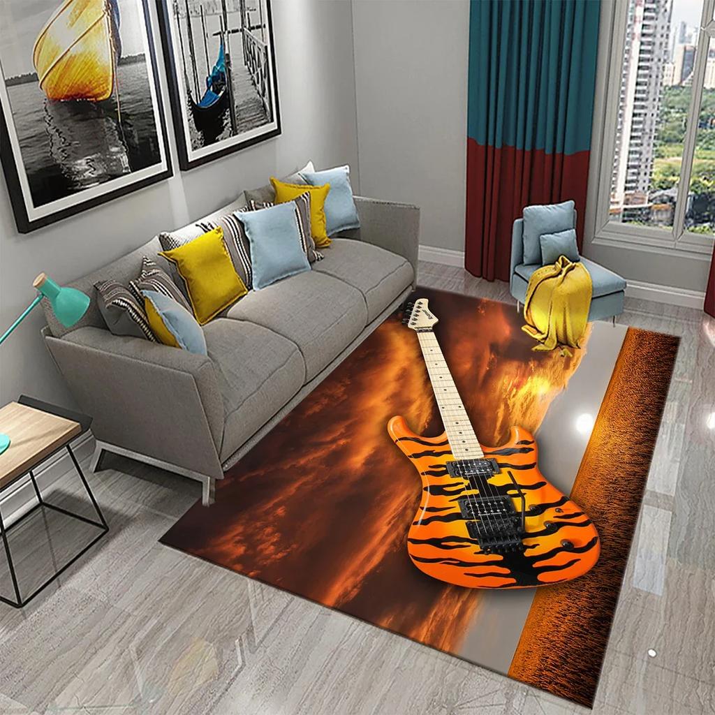 3D Music Carpet Music Instrument Rug for Living Room Bedroom Area Rug Decorative Floor Rugs Carpet Bathroom Non-slip Mat Carpet