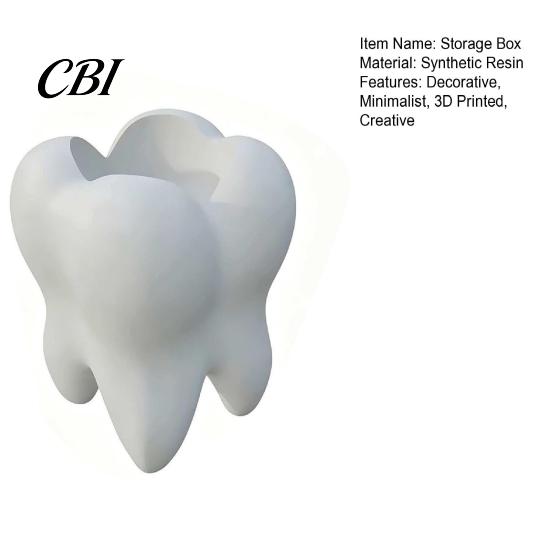 Ornamental Storage Container Tooth Shape Toothbrush Holders for Bathrooms, Creative Pen Holder Decorative Box Desktop, Home Decor