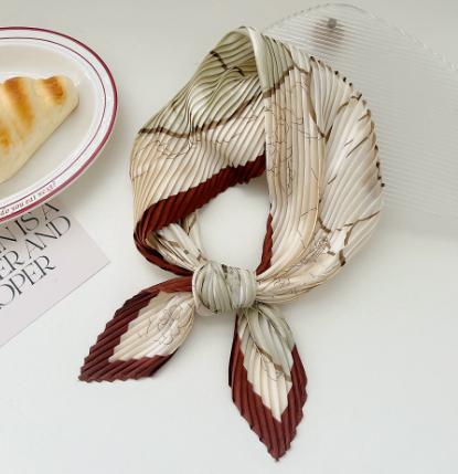 Women s pleated square scarf/silk scarf, Korean , spring and fashion