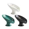 Leaf Shape Soap Dish Creative Soap Holder Drain Tray Sponge Storage Box for Bathroom Kitchen Sink Countertop Modern Home Decor