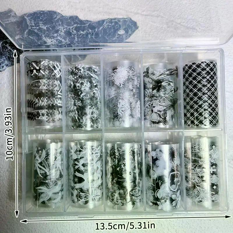 Butterfly Flower Nail Transfer Foils Sticker Paper 50/100cm Bow Floral Stickers Nails Wraps Nail Art Stickers Decal Nail Art